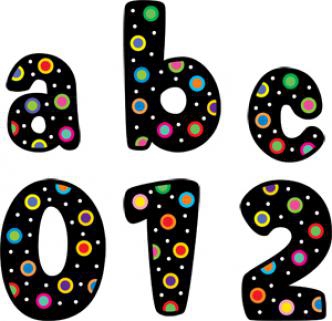 Dots on Black Sticker Letters